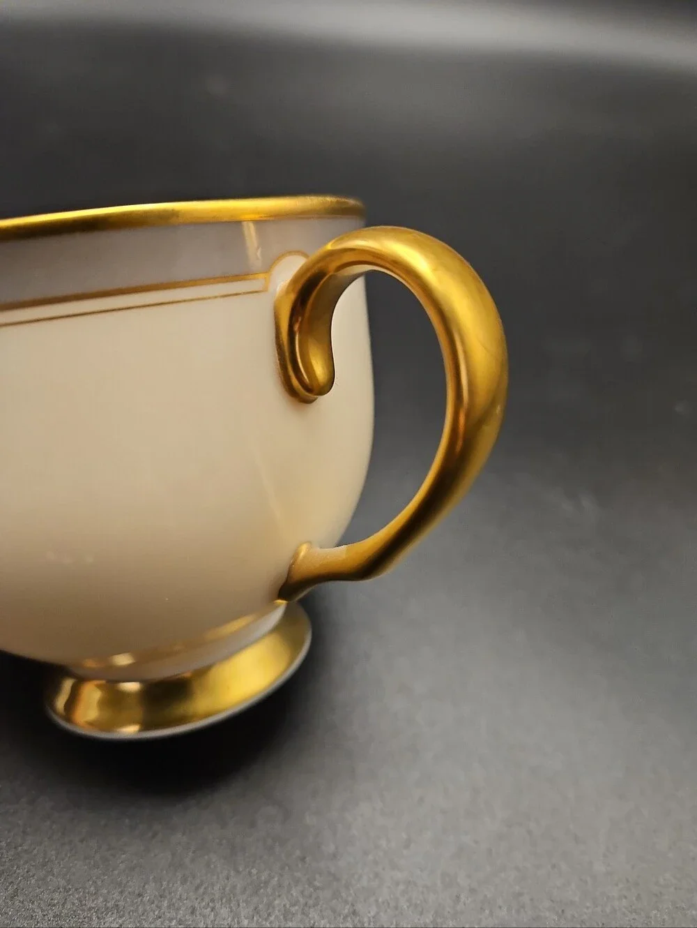 Lenox McKinley Teacup Set of 2 Presidential Collection Ivory Color Gray Band...